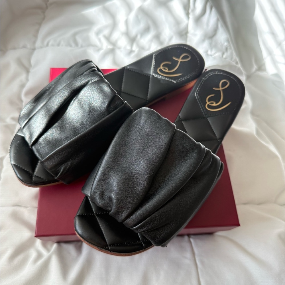 Sam Edelman leather slide sandals size 8 Black